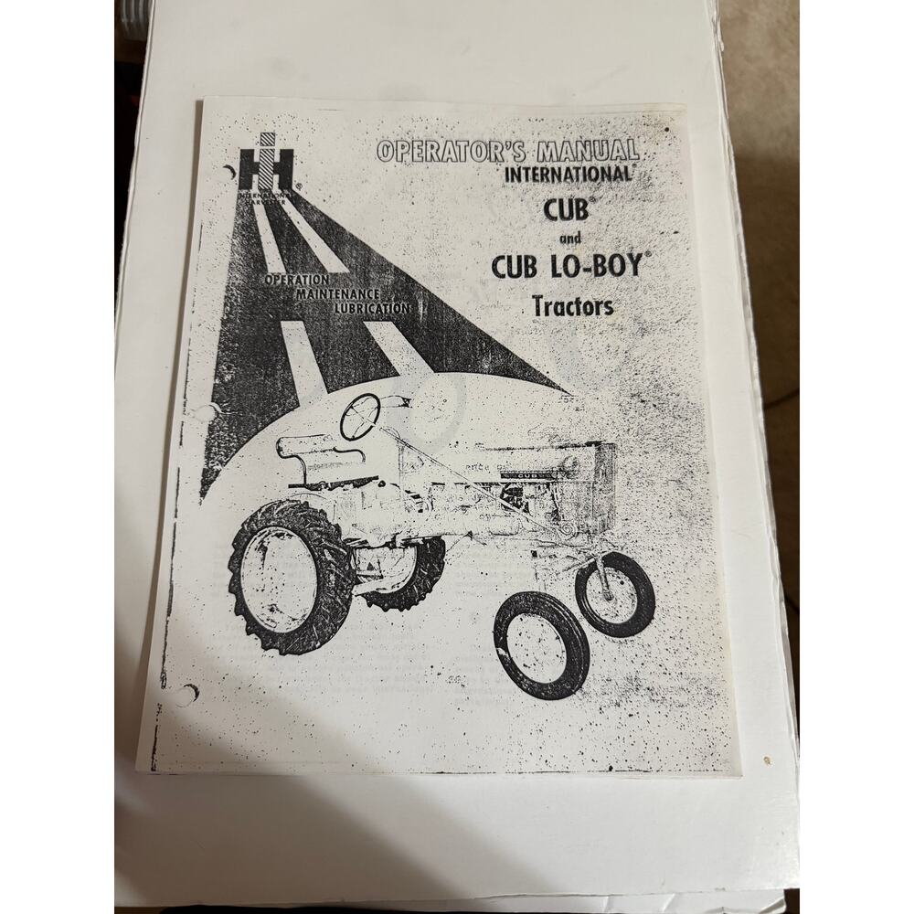 VTG International; Harvester Cub and Cub Lo-Boy Tractor Manuel